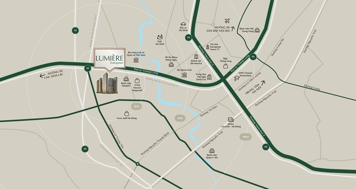 Vị trí Lumiere Smart City sở hữu khả năng kết nối vùng linh hoạt