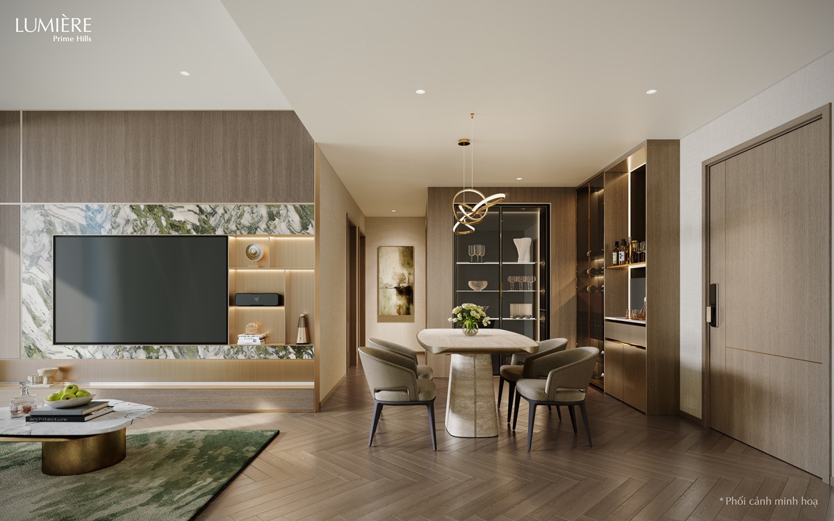 Nội thất căn hộ Lumiere Prime Hills được bàn giao theo tiêu chuẩn quốc tế