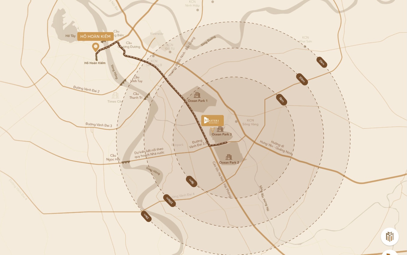 Vị trí chiến lược của dự án Masteri Ocean Park 3